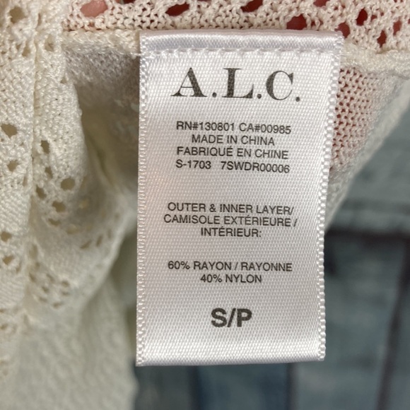 A.L.C. Soft Knit Open Knit Dress Cream White Sz S Designer Bride Bridal Vacation - Picture 7 of 16